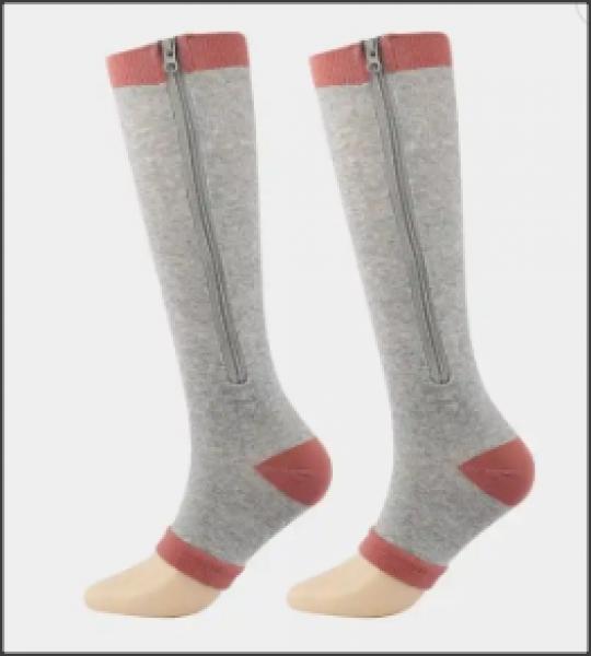 Kompressionsstrümpfe mit Reißverschluss 18-21 mmHg und offenen Zehenbereich 3 Paar